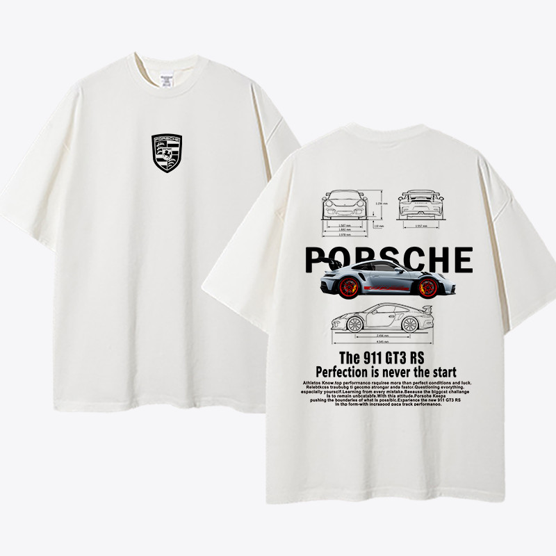 Camiseta Unissex Oversized Plus Size Feminina Masculina Plus Size   porsche estampada   g1 g2  camisa streetwear