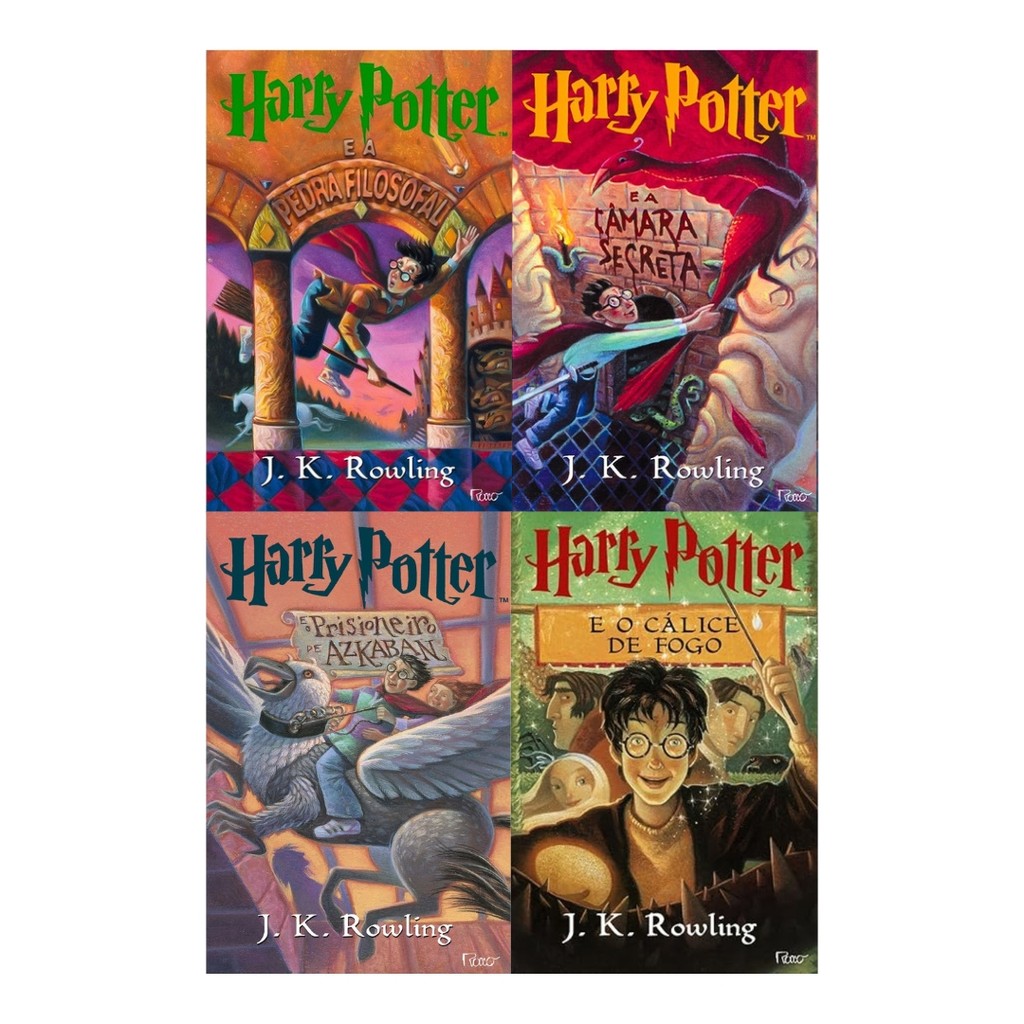 Harry Potter - A Pedra Filosofal + A Câmara Secreta + Prisioneiro de Azkaban + O Cálice De Fogo - J.K Rowling - 4 Livro