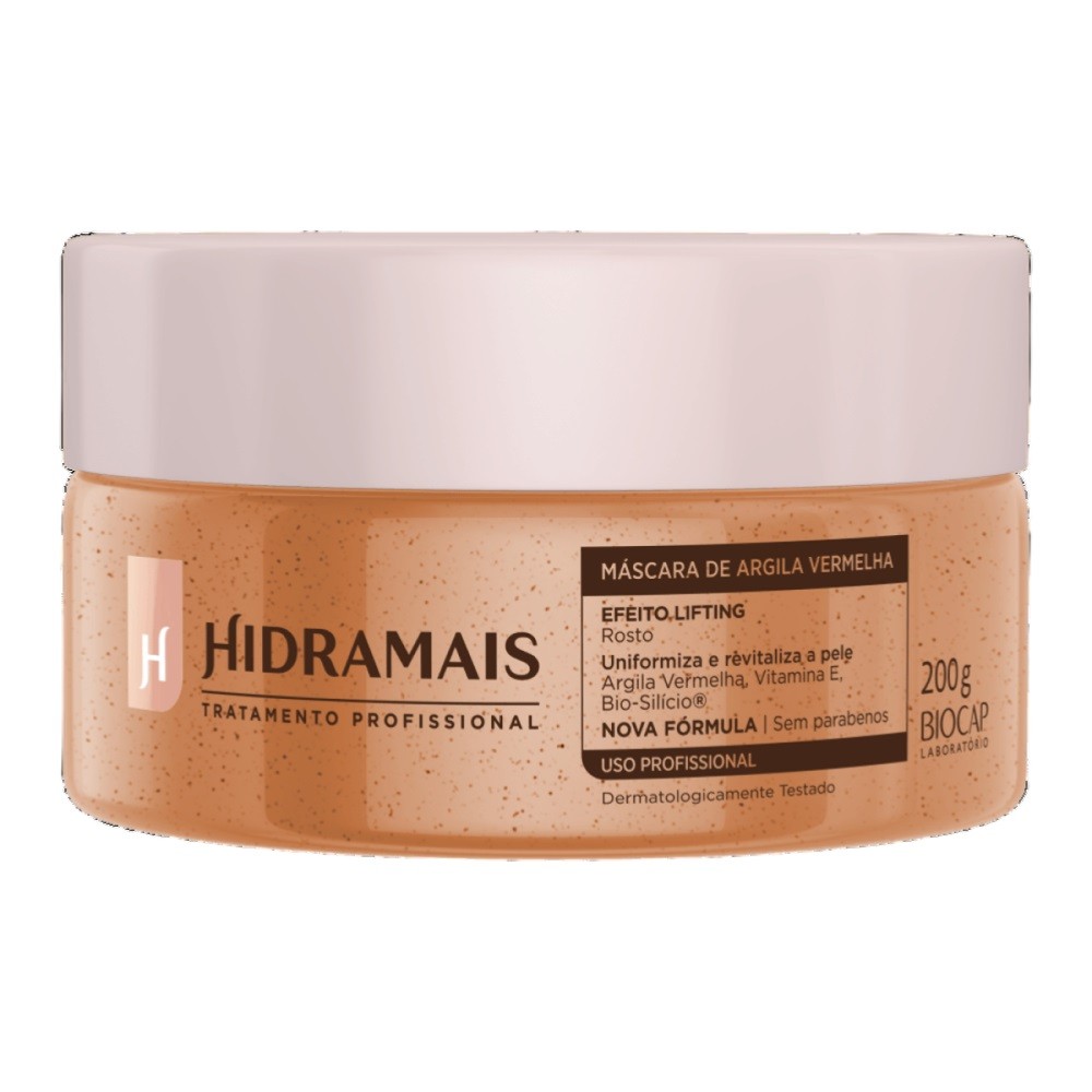Máscara Facial De Argila Vermelha 200GR Hidramais