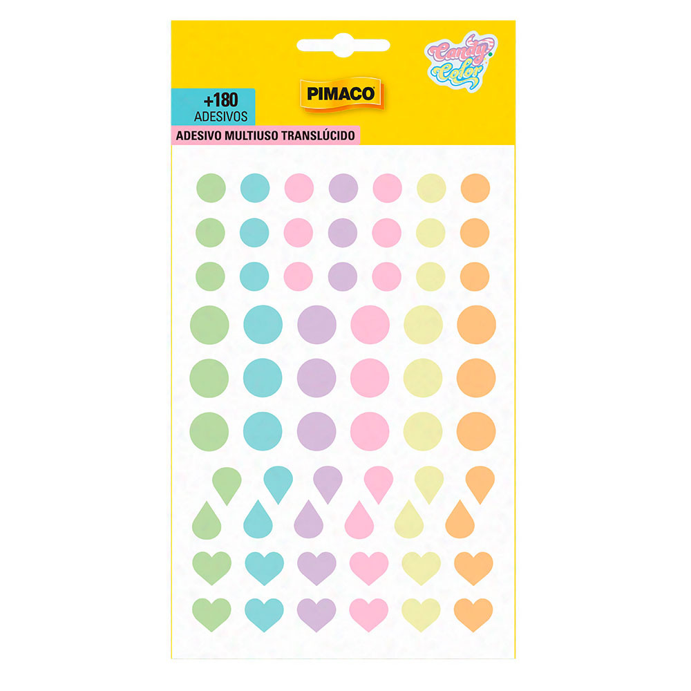 Etiqueta adesiva decorativa Candy Colors com + de 180 unidades Pimaco em Oferta na Shopee