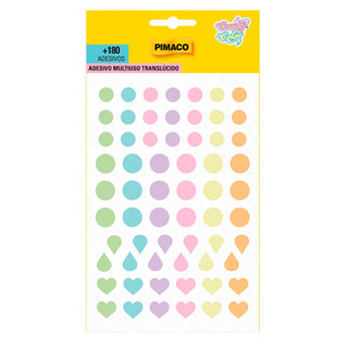 Etiqueta adesiva decorativa Candy Colors com + de 180 unidades Pimaco em Oferta na Shopee