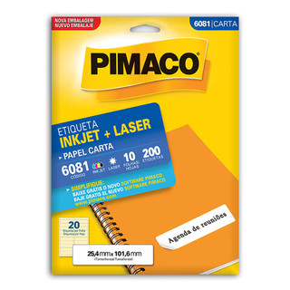 Etiqueta inkjet/laser carta 6081 com 10 folhas Pimaco em Oferta na Shopee