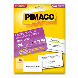 Papel cartão de visita 7088 com 10 folhas Pimaco em Oferta na Shopee
