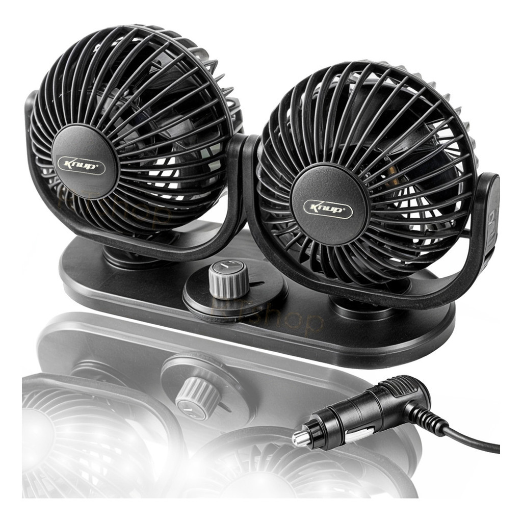 Mini Ventilador Automotivo Duplo Com Ajuste Para Carro Caminhão Portátil Silencioso Baixo Ruido12v
