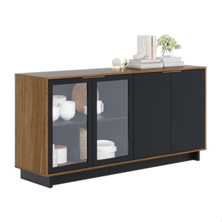 Buffet Vitória 4 PT Noce e Preto em Oferta na Shopee