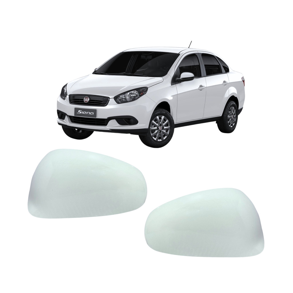 Par Capa Moldura Retrovisor Grand Siena 2012 à 2021 Padrão Original Branco