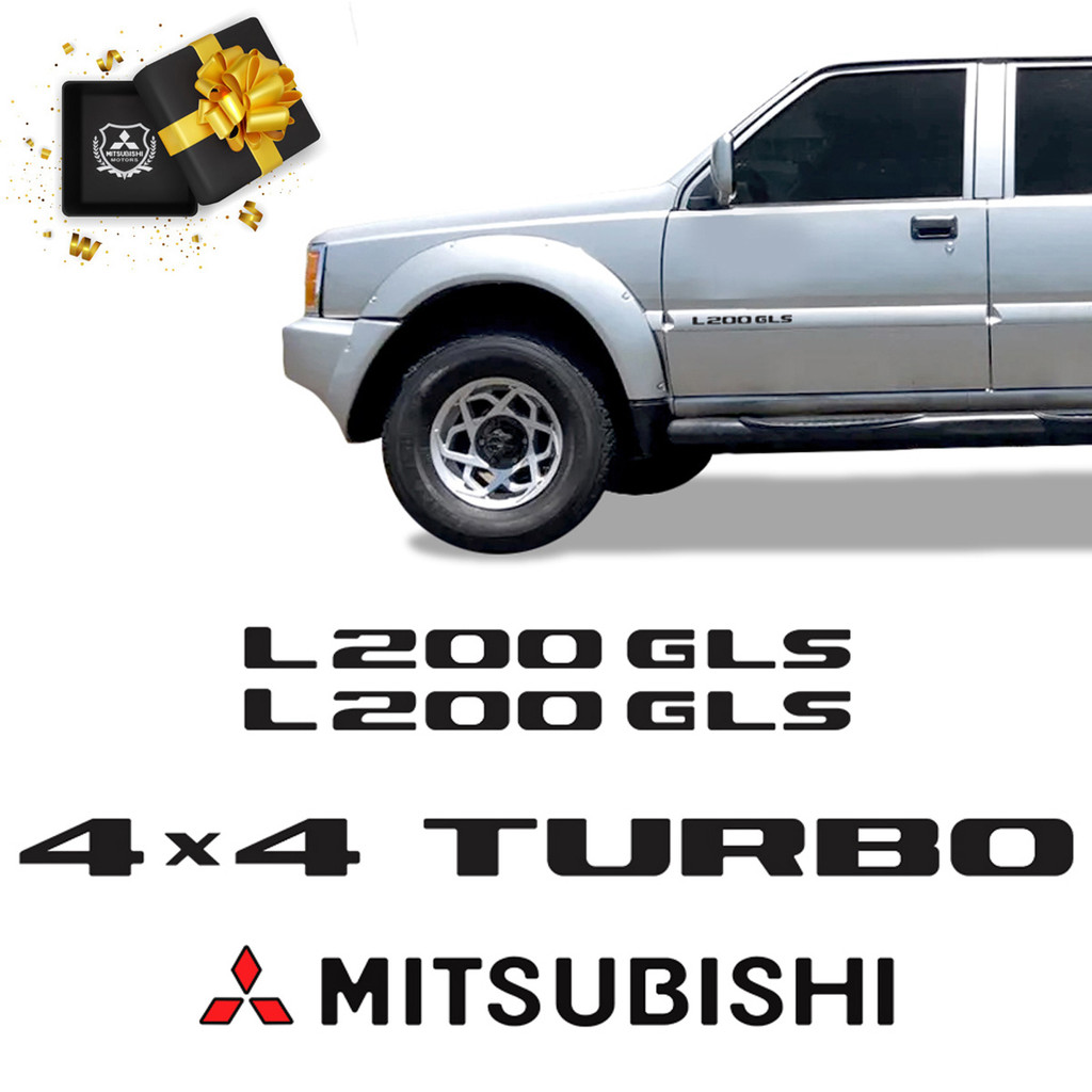 Adesivos L200 Gls 4x4 Turbo 2001/ Emblemas Mitsubishi Preto em Oferta na Shopee
