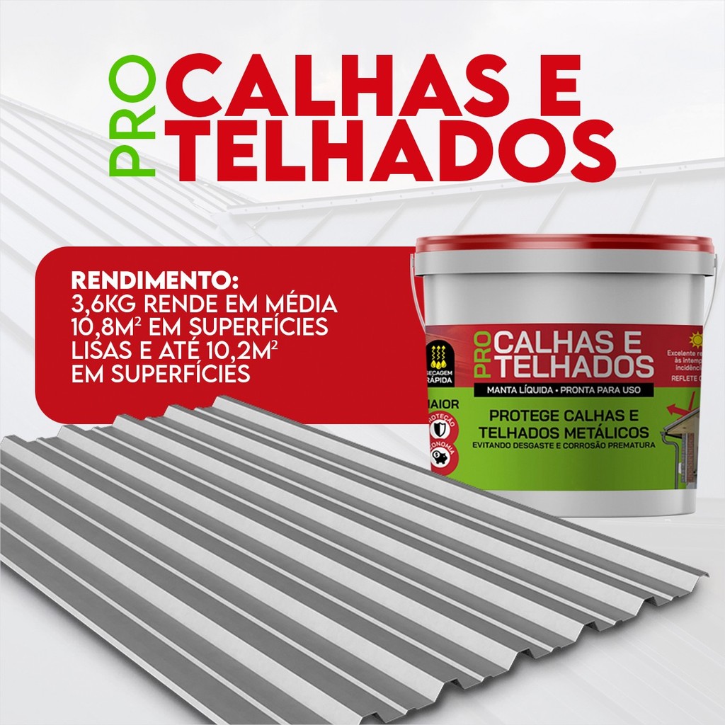 Manta líquida Calhas e Telhados Pro metalica galvanizado premium - garin vedag 3,6
