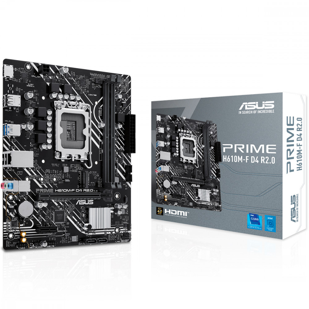 Placa Mãe Asus Prime Para Intel LGA 1700 H610M-F D4 R2.0 2xDDR4 mATX - 90MB1H70-M0EAY0