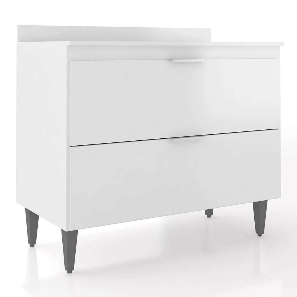 Balcão de Cozinha Com Tampo 100cm Pérola Branco Z34         - Mpozenato em Oferta na Shopee