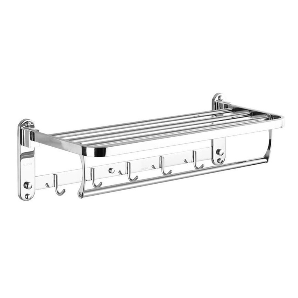 Suporte Porta Toalha Aço Inox Banho Duplo 60 Cm - Home & Living