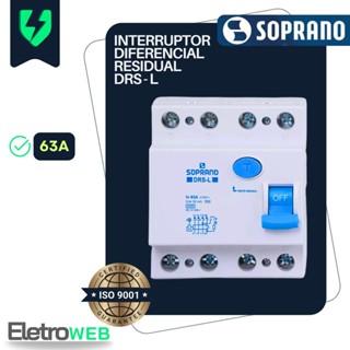 Interruptor Diferencial Residual 40a/63a 4P DRS-L Marca Soprano Promoção Oferta em Oferta na Shopee