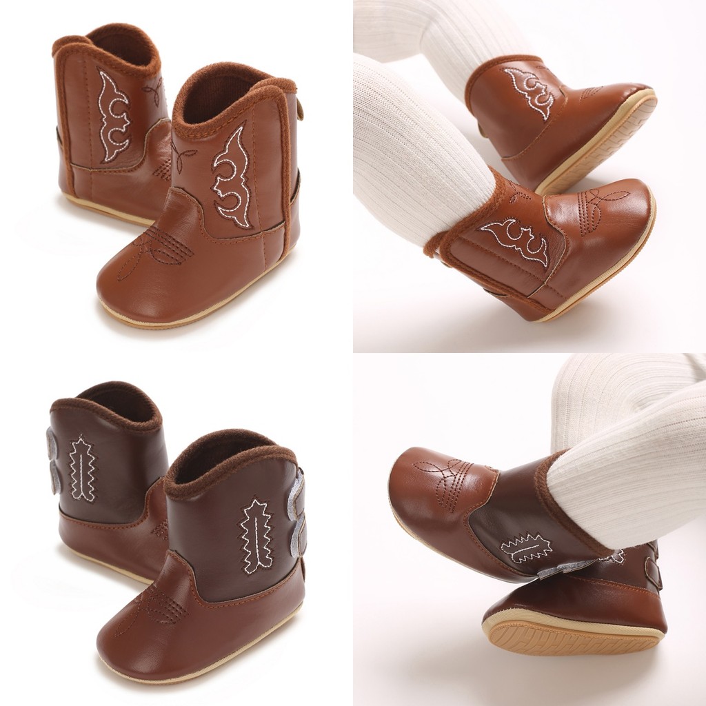 Outono Bordado Moda Botas Jeans Para Bebês Recém-Nascidos Estilo Étnico Sola Macia Curtas Do Bebê Os Primeiros Sapatos D