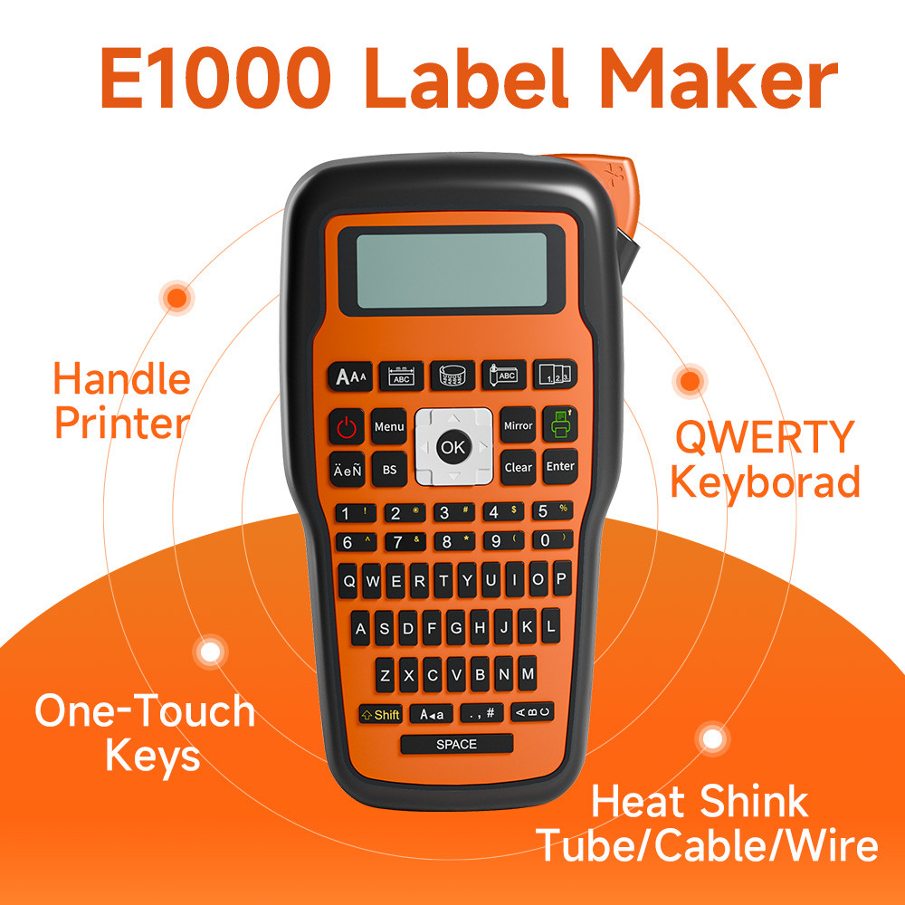E1000 PRO Impressora Portátil Fabricante De Etiquetas Tze-231 Etiqueta Fita Teclado Industrial em Oferta na Shopee