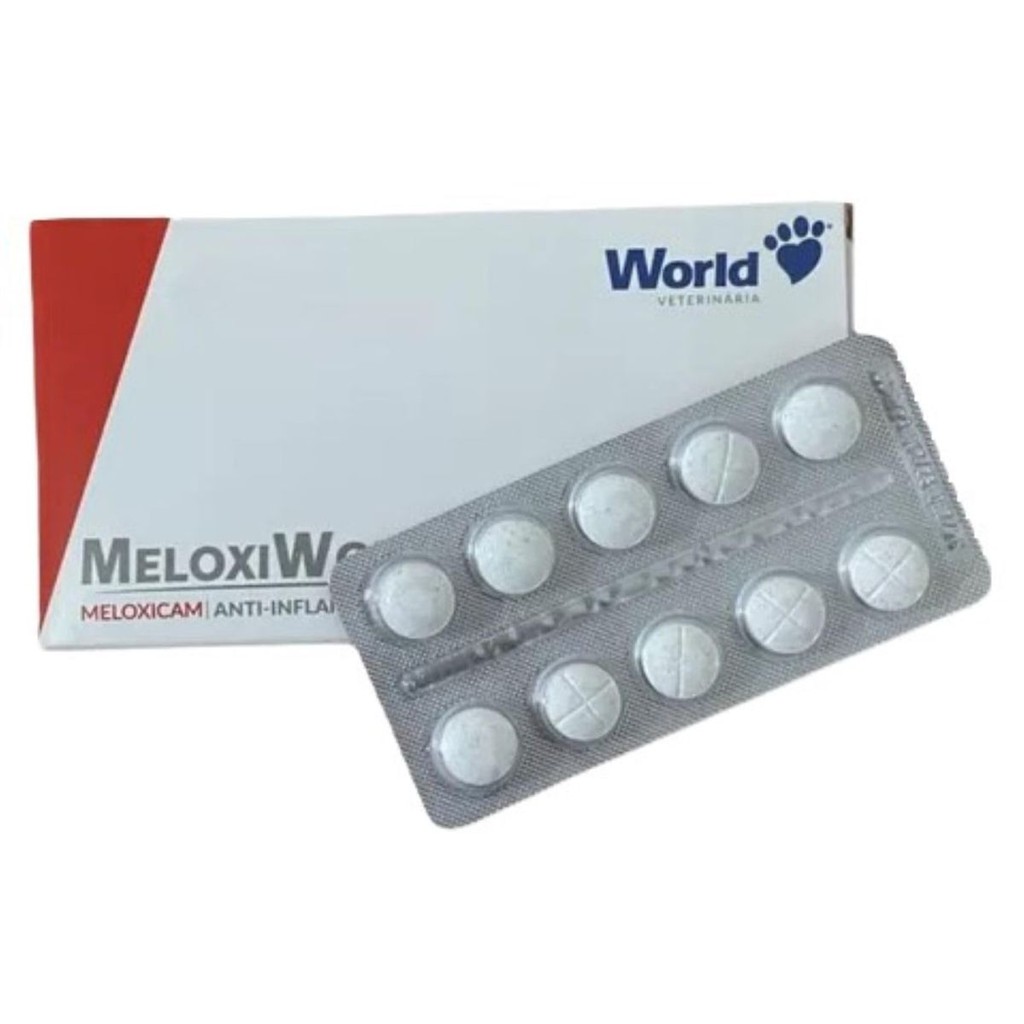 Meloxiworld 0,5 MG Com 10 Comprimidos Palatáveis Sabor Carne