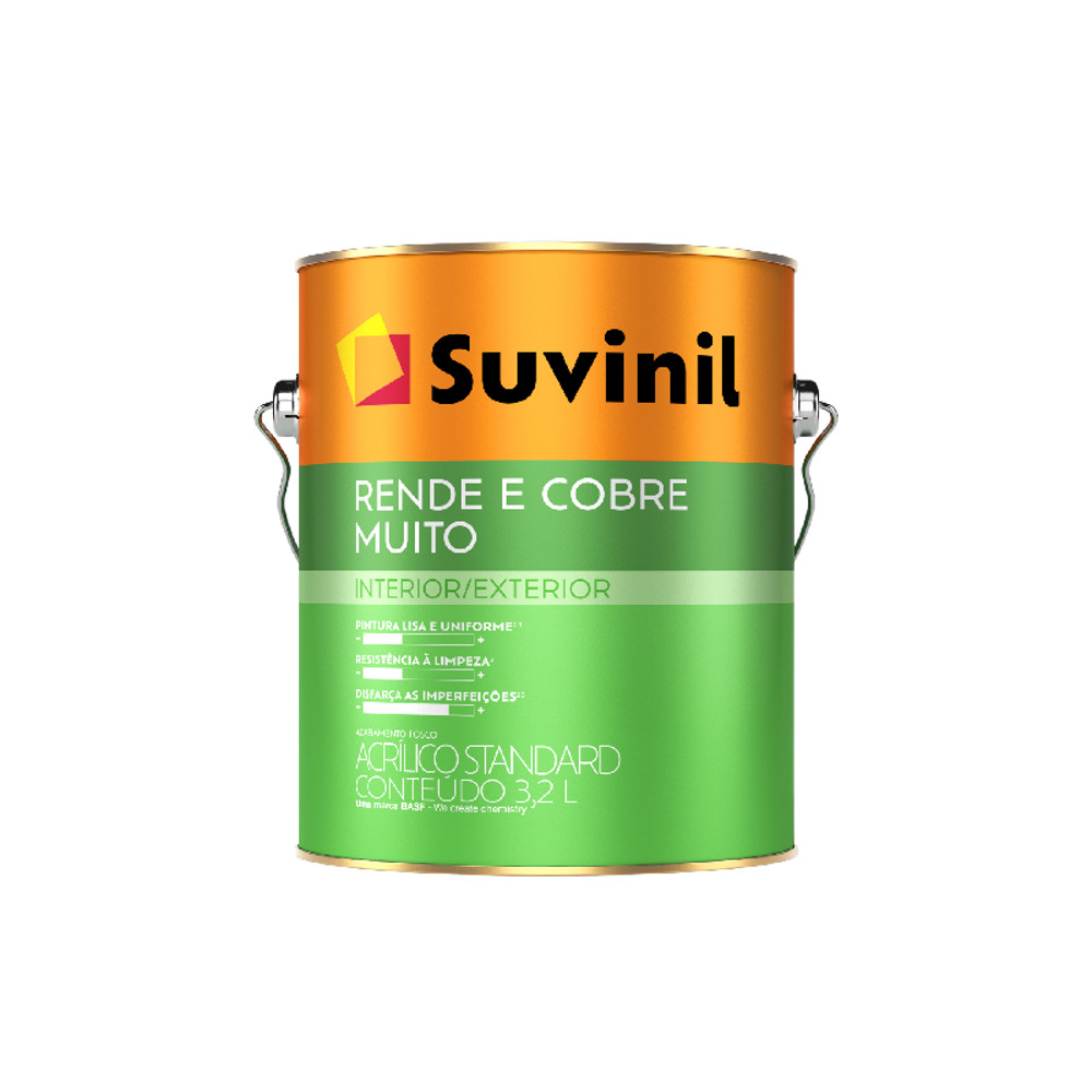 Tinta Rende e Cobre Muito Tons de Cinza Mais Vendidos 3,2L Suvinil