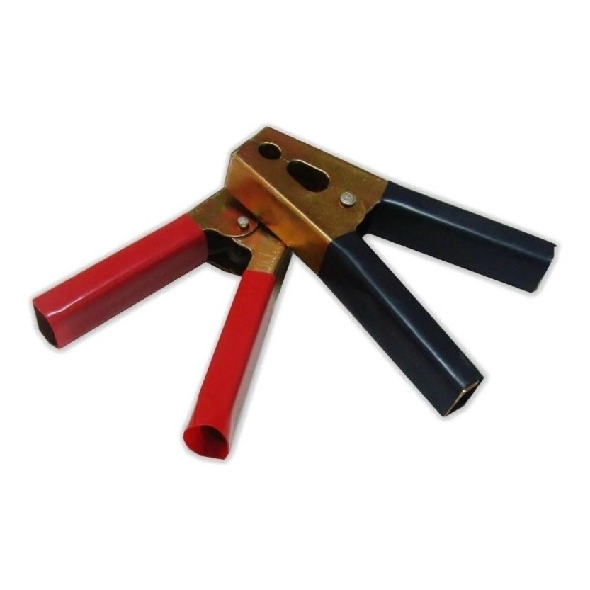 Kit 10 Garras Jacaré Cabo de Chupeta 300A Metal Cobreado Tipo Jacare Reforcada 300