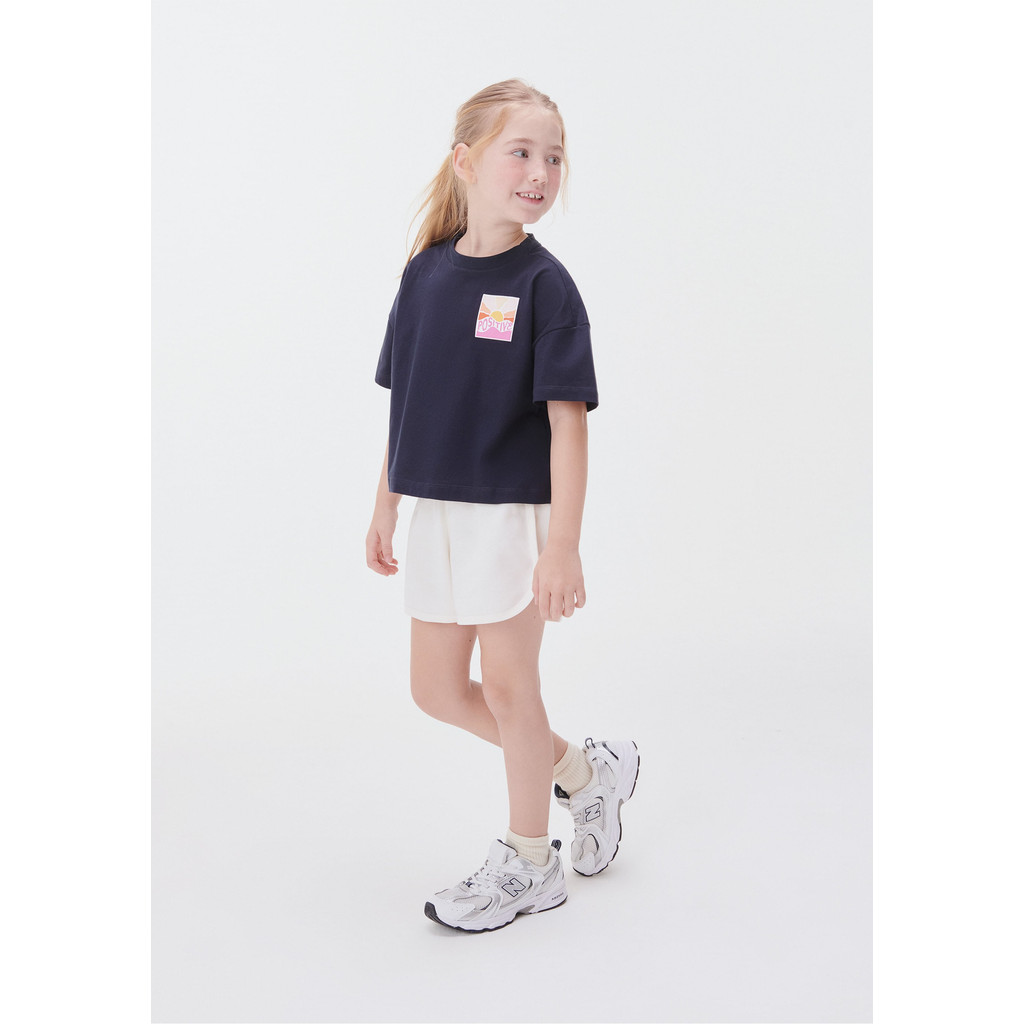 Conjunto Curto Em Moletom Infantil Menina Com Estampa Hering Kids