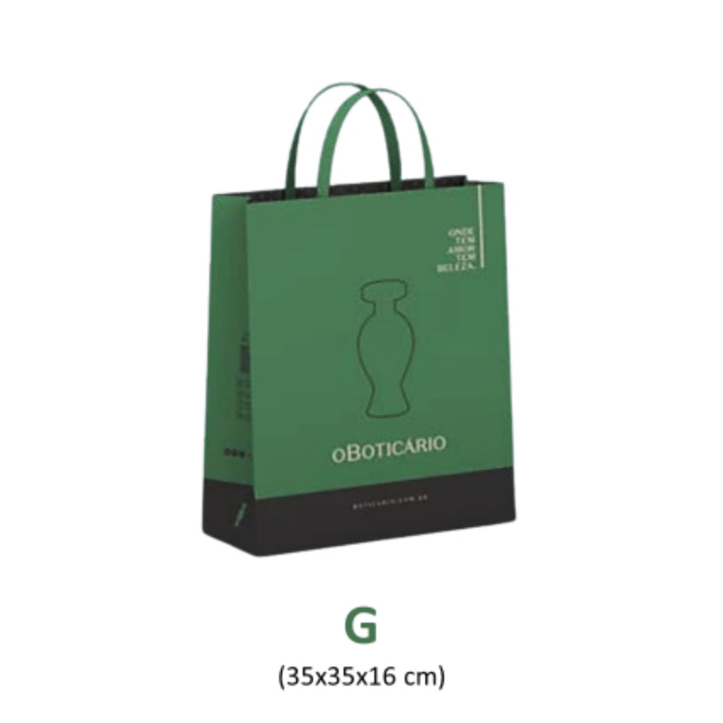 Sacola Verde Unitária para Presente de o Boticário - cor de acordo com disponibilidade - Tamanhos PP, P, M e G — imagem 2 de 2
