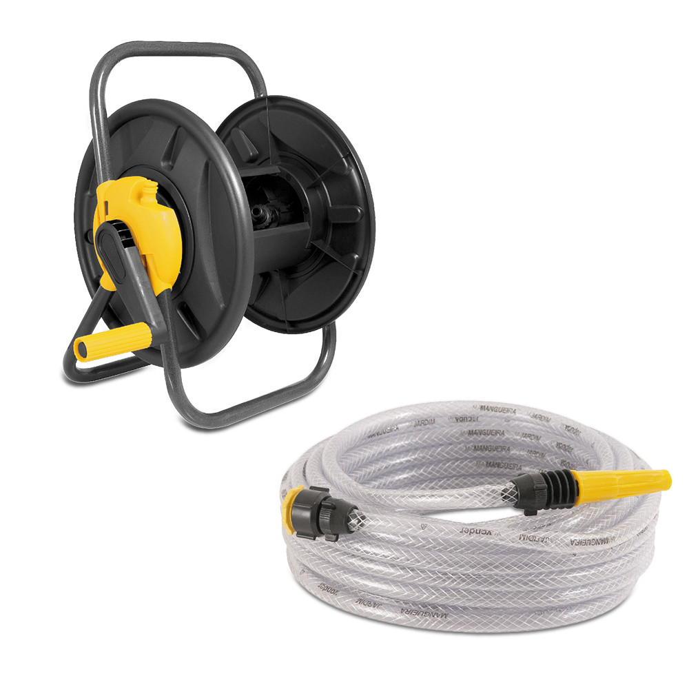 Kit Suporte Enrolador Para Mangueira + Mangueira 30m Vonder em Oferta na Shopee