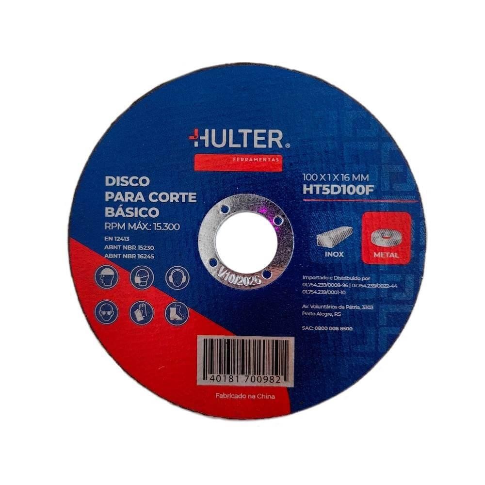 Disco de Corte Inox Metal Hulter 100x1X16mm HT5D100F 3 Unidades