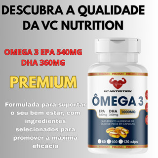 Ômega 3 EPA & DHA 120 cápsulas 1000mg / Suplemento alimentar em Oferta na Shopee
