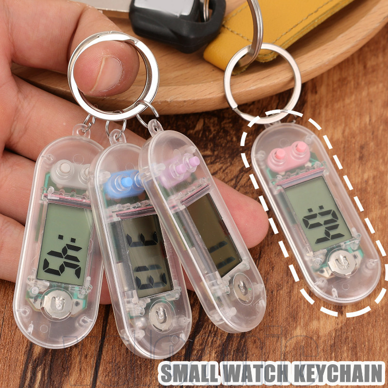 Mini Relógio Com Chaveiro Transparente De 4 Unidades-De Bolso Silencioso-Para Esportes De Trabalho Em Exame Mesa Estudo 