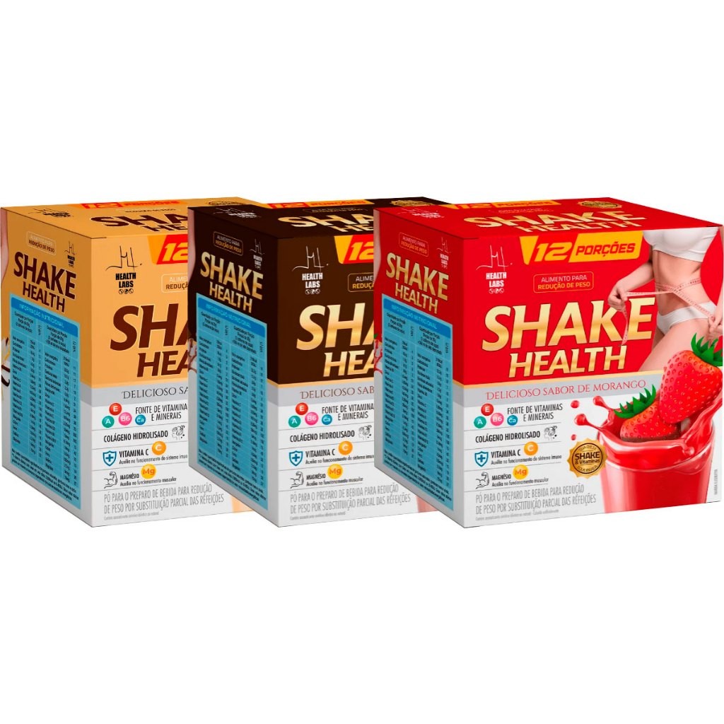 Kit 3 Shake Para Perder Peso 100% Natural  - Health Labs