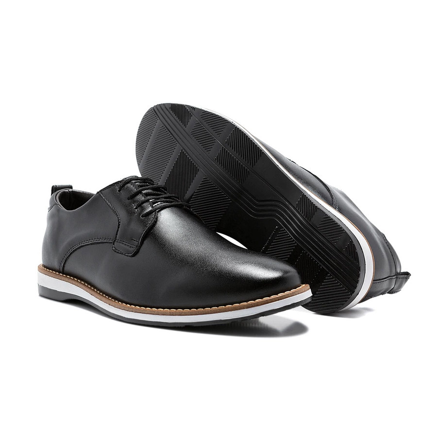 Sapato Casual Masculino Versales Fechamento Cadarço Esporte Fino Confortável Marrom Preto