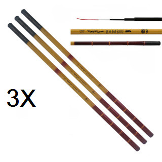 3 Varas Telescópicas 3,00m 41% carbono Bamboo Albatroz em Oferta na Shopee