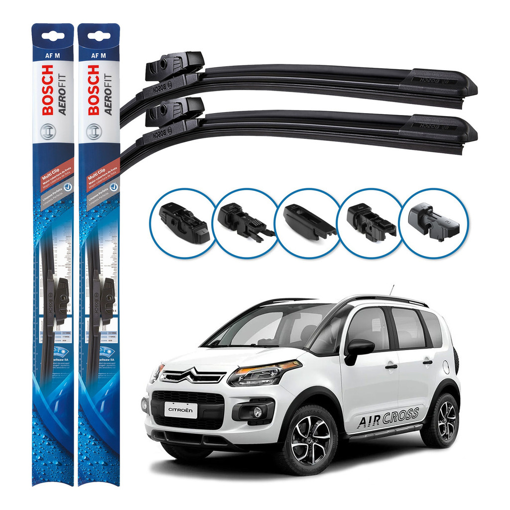 Par de Palhetas Limpador Parabrisa Multiclip Original Bosch Citroen Aircross 2011 A 2015