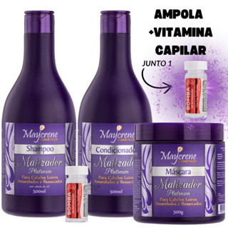 Matizador Platinum Maycrene500ml Escolha Variações Elimina os tons Amarelados e Hidrata os Cabelos Ressecados em Oferta na Shopee