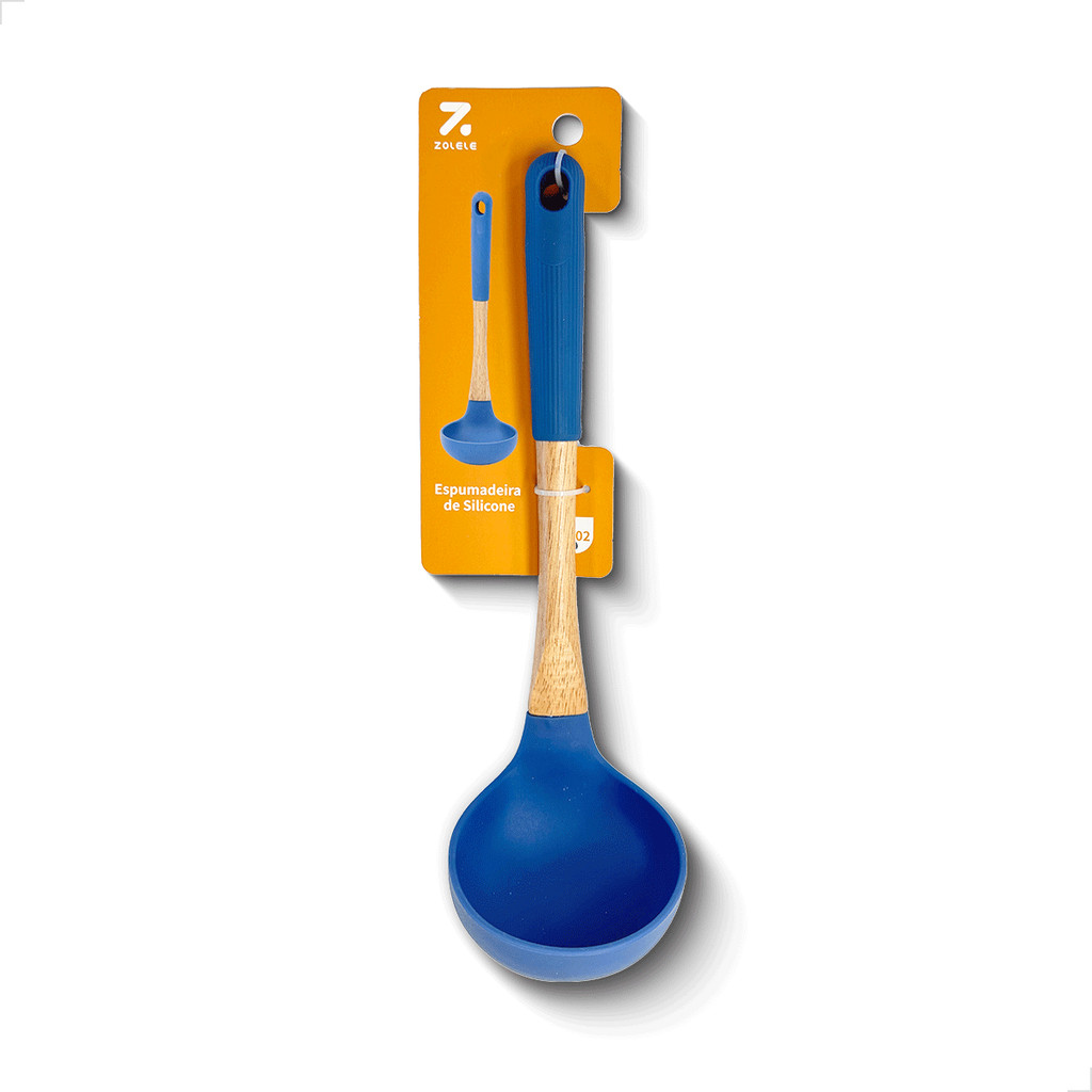 Concha de Sopa Resistente Utensílio para Cozinha Com Cabo Antiderrapante Madeira em TPR ZOLELE SS02 - Home & Living
