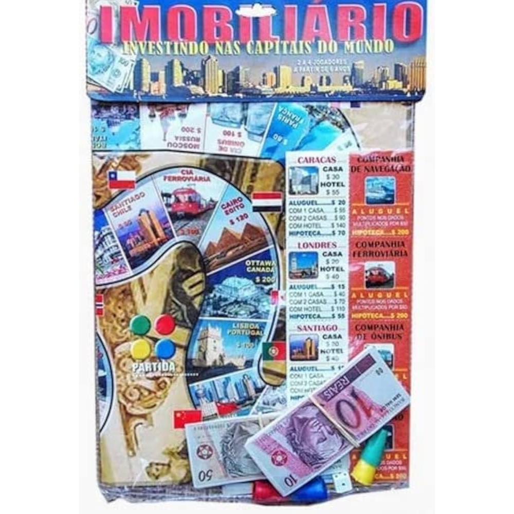 Banco Imobiliário Jogo Tabuleiro Brinquedo Educativo Pmbi
