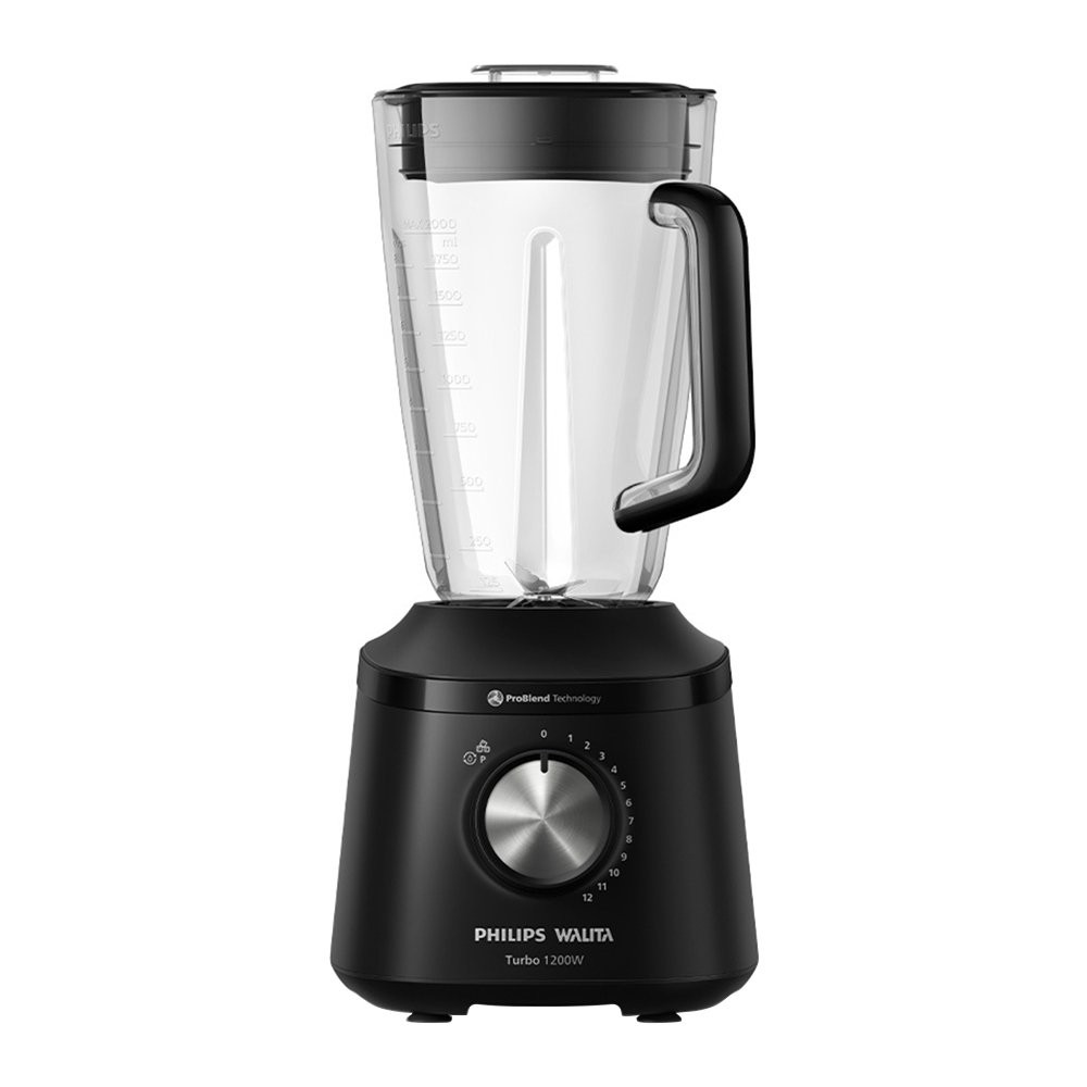 Liquidificador Walita Série 3000 HR2271/9 | Copo de Plástico, 12 Velocidades + Pulsar, Turbo | 1200W, Preto