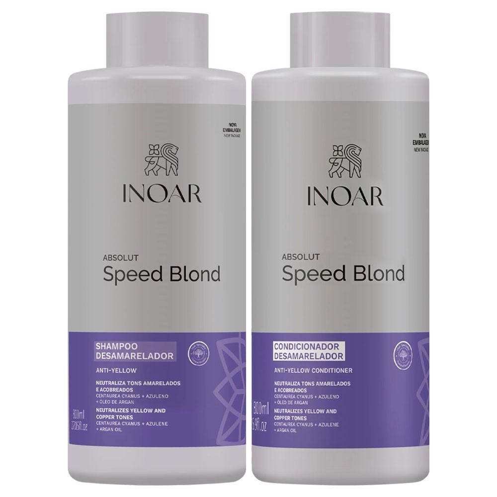 Kit Inoar Absolut Speed Blond Desamarelador Shampoo + Condicionador Com 800ml Cada