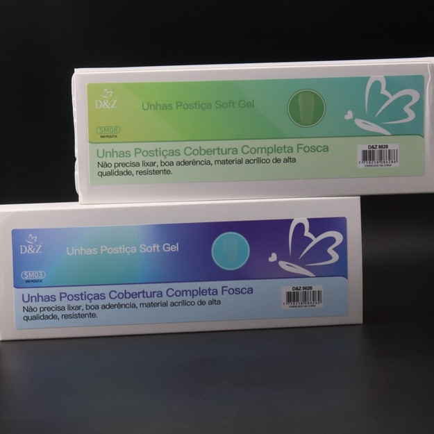 Unha Postiça soft gel Acrílica Fosca D&Z Com 300 Unidades