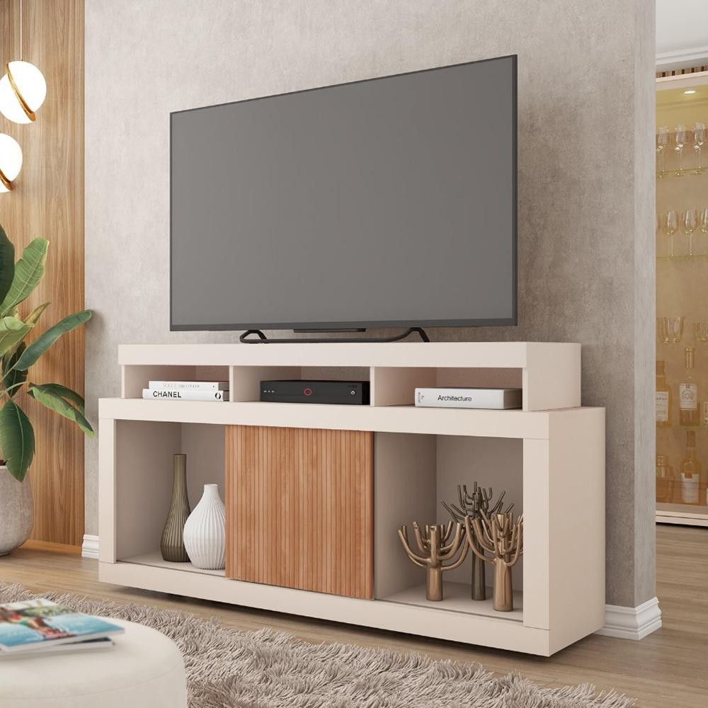 Bancada Rack Para TV 55 Polegadas Frost Marrom Caemmun - Home & Living
