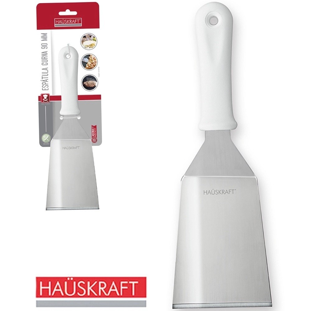 ESPÁTULA CURVA 90mm AÇO INOX PARA PIZZA E OUTROS HAUSKRAFT