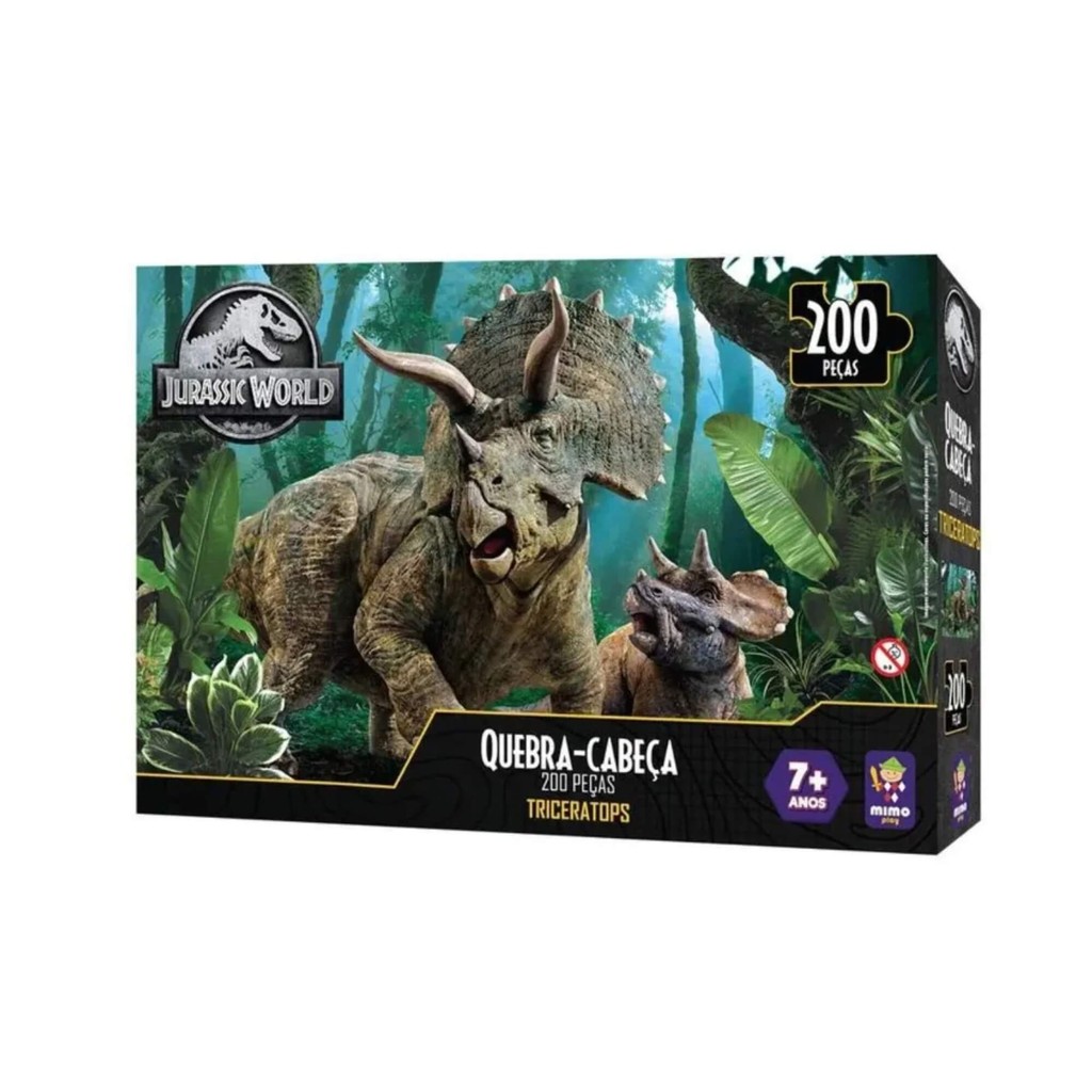 Quebra-Cabeça Puzzle 200 Peças Triceratops Jurassic World Mimo Toys - 2064 em Oferta na Shopee
