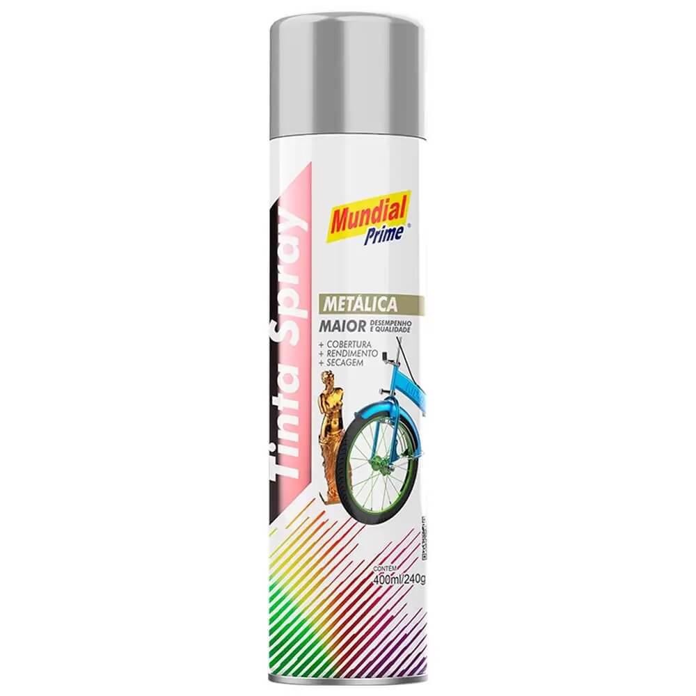  Tinta Spray 400ml Metálica Cromado AE01000092 MUNDIAL PRIME  em Oferta na Shopee