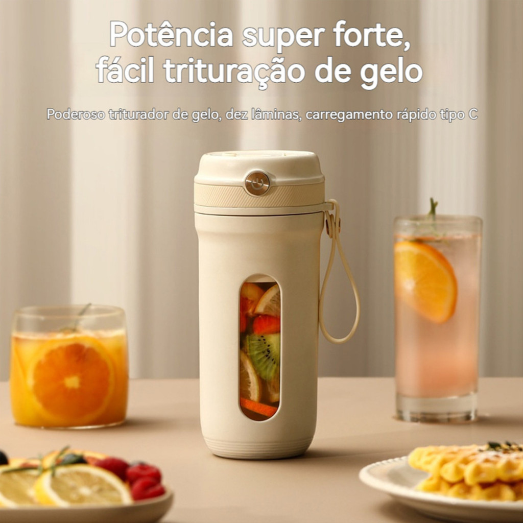 Espremedor De Frutas Elétrico Portátil Suco Limão -350 Ml