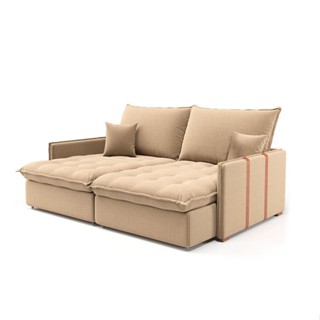 Sofá Retrátil Sem Caixa 3 lugares Solomons Linho Bege 180 cm em Oferta na Shopee