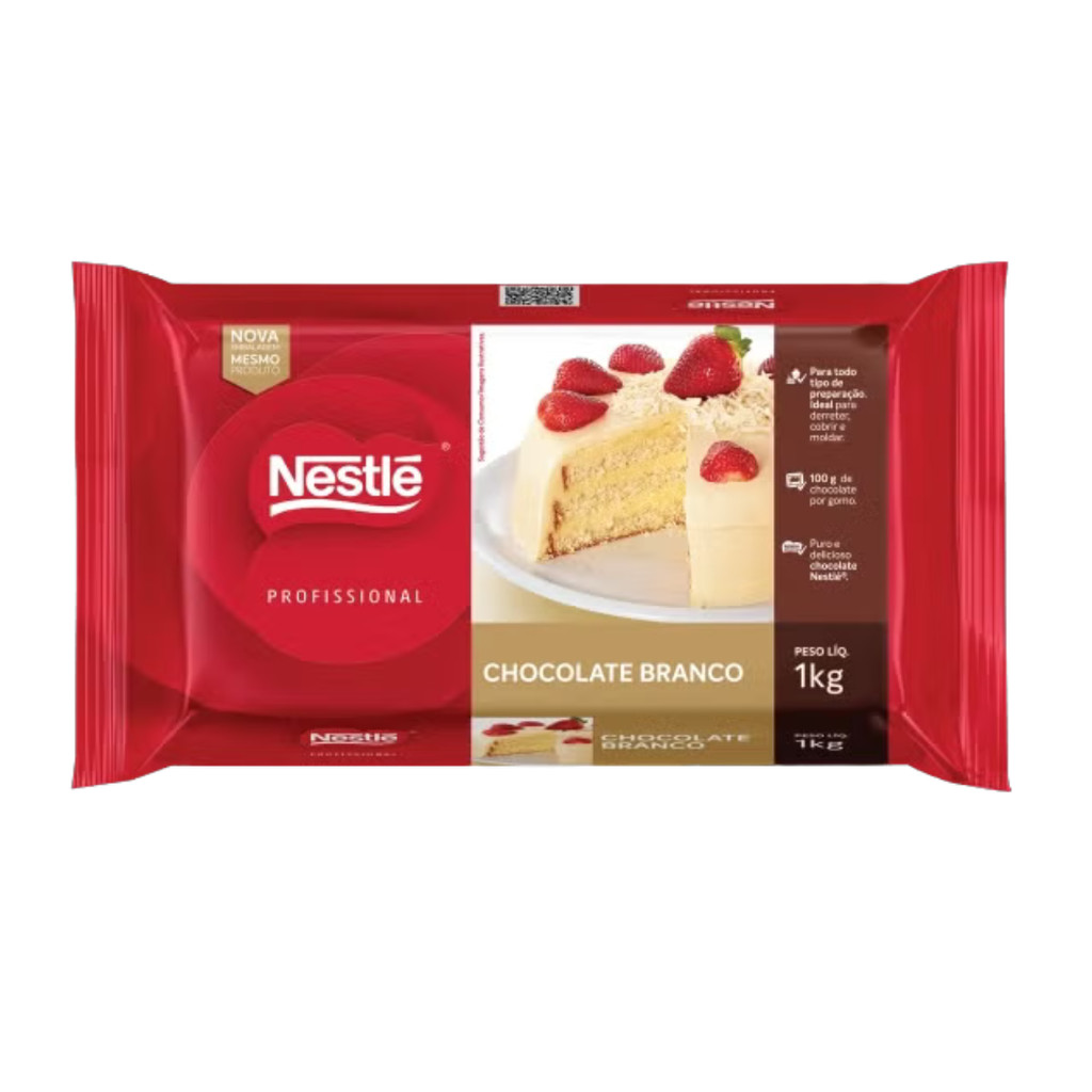 Barra de Chocolate Branco Cobertura Profissional Nestlé 1Kg