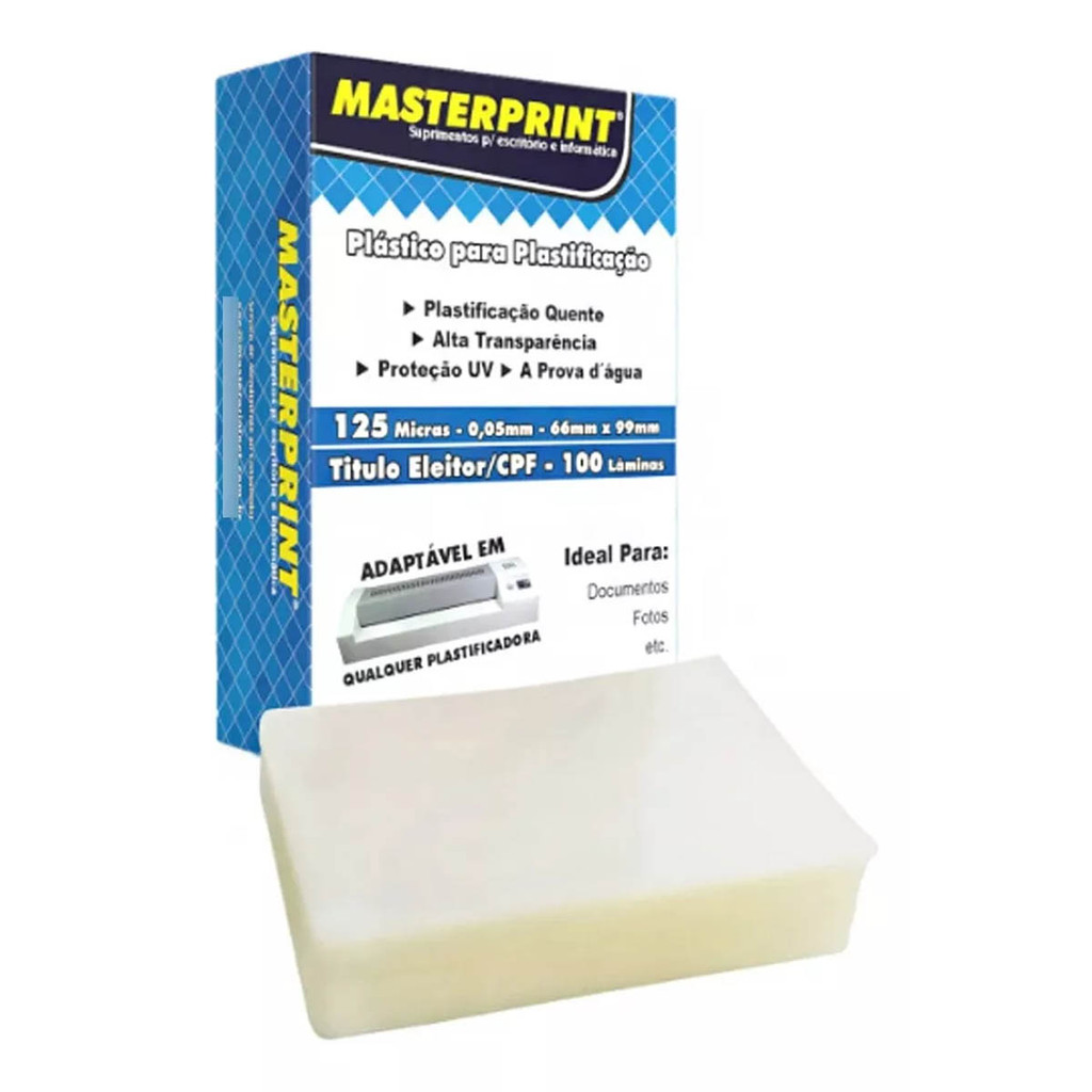 Plastico para plastificação 66x99 125 Micra Cpf Título 100 Folhas em Oferta na Shopee