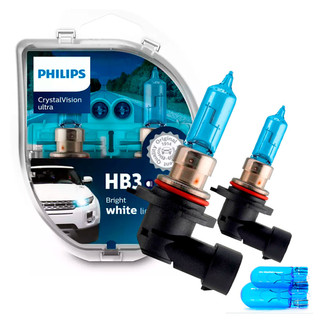 Lâmpada Philips Crystal Vision Ultra H11 HB3 HB4 Super Branca 4300K + Pingo em Oferta na Shopee
