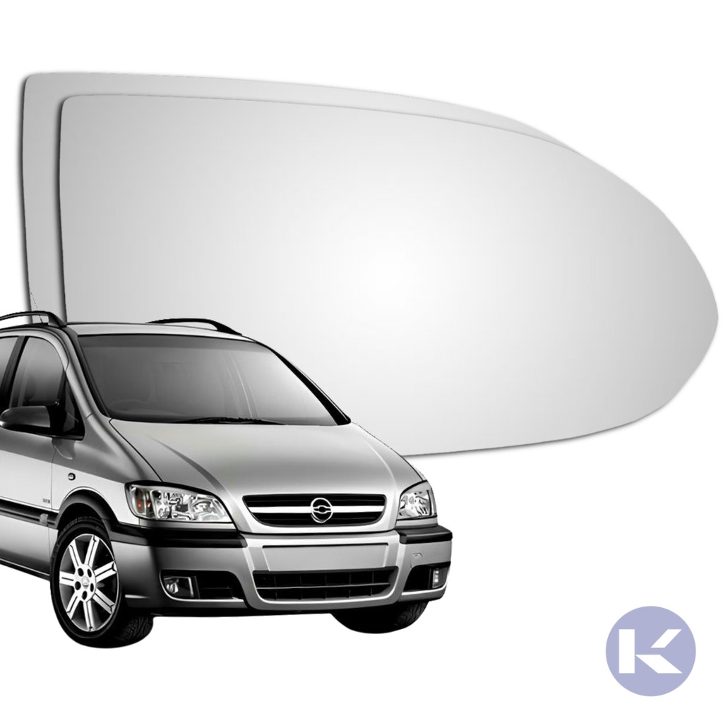 Lente Espelho Retrovisor Convexo Metalizado Com Base Universal Zafira 2001 a 2012