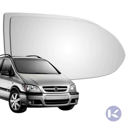 Lente Espelho Retrovisor Convexo Metalizado Com Base Universal Zafira 2001 a 2012