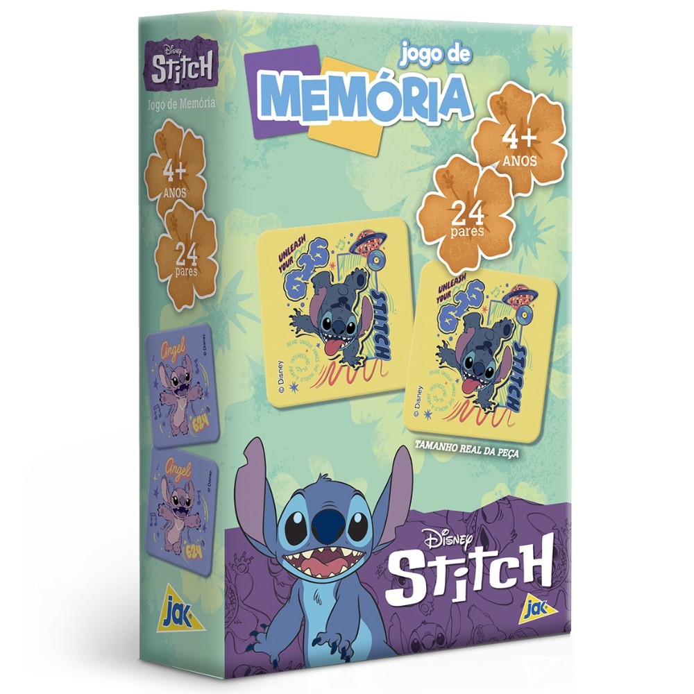 JOGO DE MEMÓRIA STITCH DISNEY 24 PARES TOYSTER INFANTIL BRINQUEDOS JAK EDUCATIVO FILME DESENHOS LILO em Oferta na Shopee
