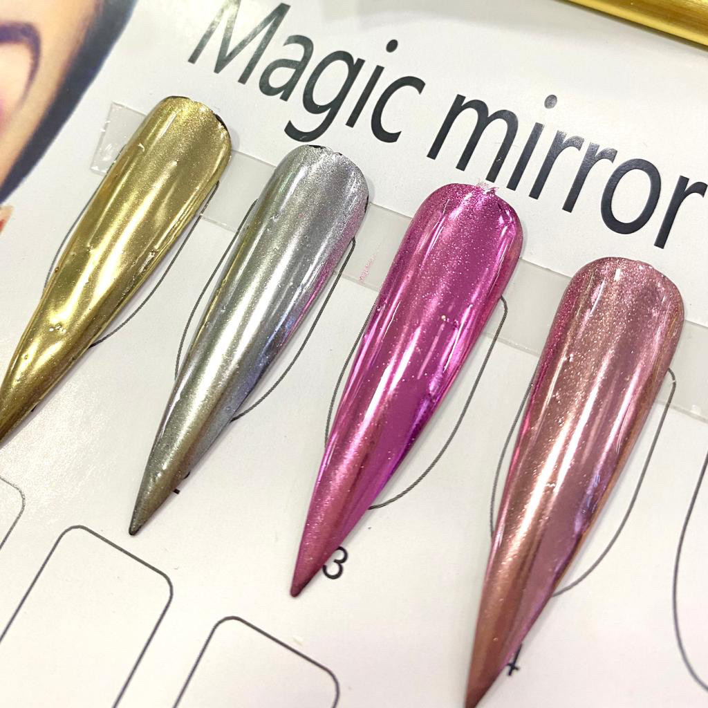 KIT 6 Pó Cromo Metalizado Unhas Cromado Decoração Arte Nas Unhas ENVIAR ALETORIOS